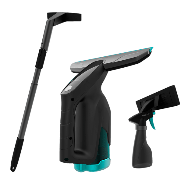 Cecotec Conga PopStar Glass Titanium Limpiacristales Aspirador De Ventanas Con Función 3 En 1 Batería 3.7V Limpia Hasta 100 M2 Autonomía 40 Mins Incluye 2 Boquillas Limpia Cristales