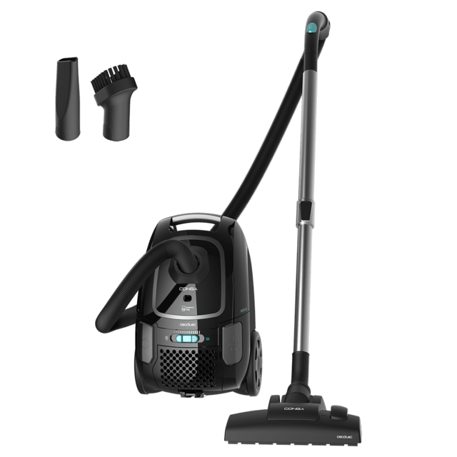 Cecotec Conga Powerbag 4000 XL Aspirador Con Bolsa Y Cable De 890 W De Potencia. Con Bolsa. Máxima Capacidad Del Depósito De Hasta 4 L Con Filtrado De Alta Eficiencia Y Tubo Telescópico Metálico. Incluye Accesorios Aptos Par