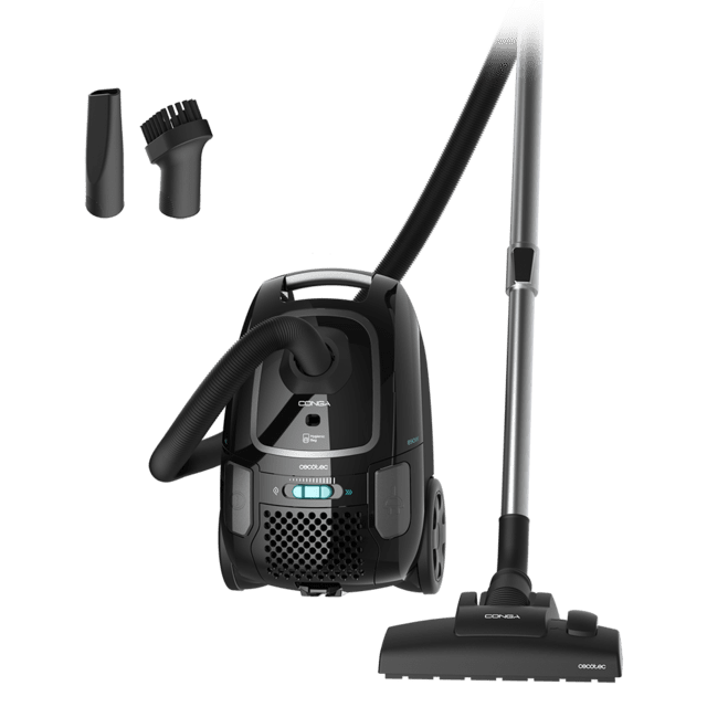 Cecotec Conga Powerbag 4000 XL Aspirador con bolsa y cable de 890 W de potencia. Con bolsa. Máxima capacidad del depósito de hasta 4 L con filtrado de alta eficiencia y tubo telescópico metálico. Incluye accesorios aptos par