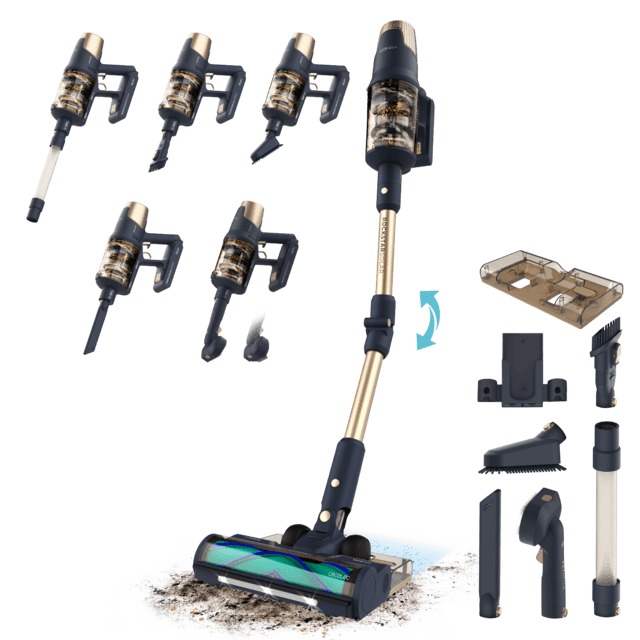 Cecotec Conga Rockstar 10500 Solar AquaPet Flex Aspirador Escoba Sin Cable Con Máxima Potencia De Succión De 300 AW Y Ultrapotencia De 780 W. 100 Minutos De Autonomía. Cepillo HairLess Antienredos. Tubo Flexible Y Kit De Acce