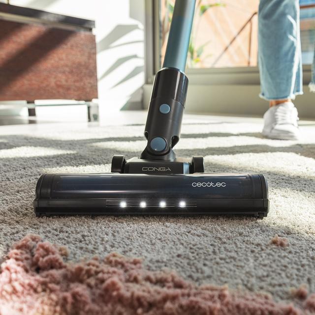 Cecotec Conga Rockstar 1500 Ray Eternal Aspirador Escoba Sin Cables Sin Bolsa 3 En 1 Con Ciclón Paralelo. Potencia 215 W Y 12 KPa. 60 Minutos De Autonomía. Cepillo Jalisco Y Depósito De 500 Ml. Aspirador Escoba Sin Cables Sin