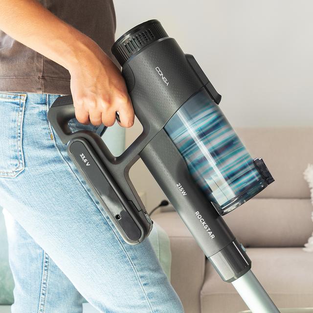 Cecotec Conga Rockstar 1500 Ray Eternal Aspirador Escoba Sin Cables Sin Bolsa 3 En 1 Con Ciclón Paralelo. Potencia 215 W Y 12 KPa. 60 Minutos De Autonomía. Cepillo Jalisco Y Depósito De 500 Ml. Aspirador Escoba Sin Cables Sin
