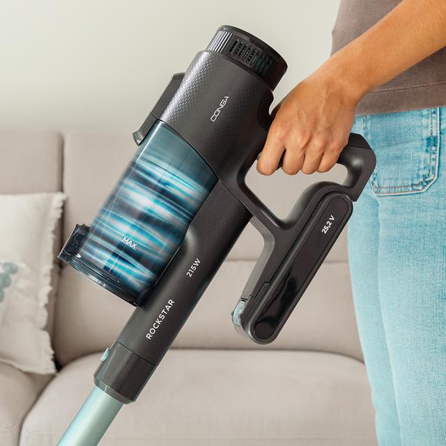 Cecotec Conga Rockstar 1500 Ray Pure Aspirador Vertical 3 En 1 Con Potencia 215 W. 12 KPa. 45 Minutos De Autonomía. Cepillo Mixto. Depósito De 500 Ml. Ciclón Paralelo. Stielstaubsauger