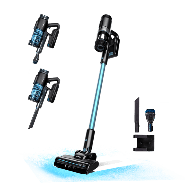 Cecotec Conga Rockstar 1500 Ray Pure Aspirador vertical 3 en 1 con potencia 215 W. 12 kPa. 45 minutos de autonomía. Cepillo Mixto. Depósito de 500 ml. Ciclón paralelo. Stielstaubsauger
