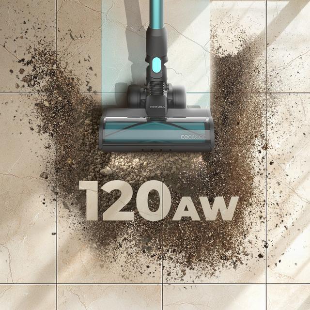 Cecotec Conga Rockstar 2500 Thunder Pet Flex.Aspirador Escoba Sin Cables Sin Bolsa BLDC Con 400 W De Potencia Total Y 120 AW. 65 Minutos De Autonomía En Modo ECO. Cepillo HairLess Antienredos. Tubo Rígido Accesorio 2 En 1 Para