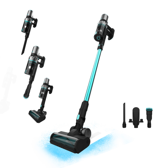 Cecotec Conga Rockstar 2500 Thunder Pet Flex.Aspirador escoba sin cables sin bolsa BLDC con 400 W de potencia total y 120 AW. 65 minutos de autonomía en modo ECO. Cepillo HairLess antienredos. Tubo rígido accesorio 2 en 1 para