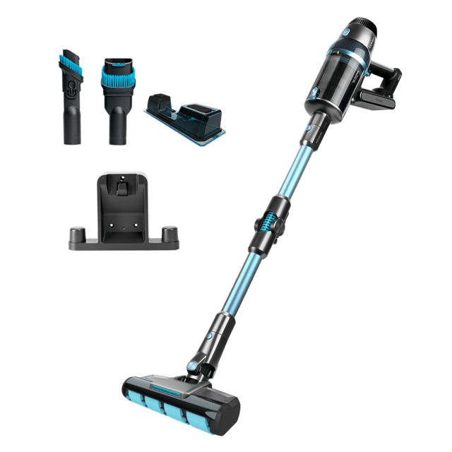 Cecotec Conga RockStar 2500 Titanium ErgoWet Aspirador escoba sin cables sin bolsa. Con cepillo Jaliscazo. 680 W de potencia y 26 kPa. 230 aW. Autonomía de 90 minutos. 4 modos de funcionamiento. Pantalla digital. Sistema Ergowe