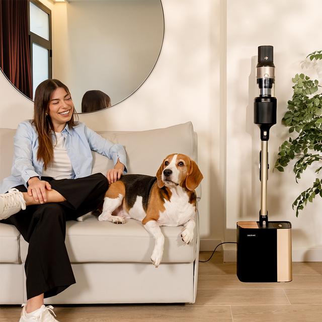 Cecotec Conga Rockstar 5500 Hurricane Station Pet Flex Aspirador Vertical Con Base De Autovaciado. 220 AW Y 700 W. Tubo Flexible Y Ciclón Paralelo. 90 Minutos De Autonomía En Modo Eco. HairLess Brush Cepillo Antienredos. Acces