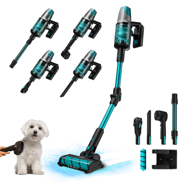 Cecotec Conga Rockstar 7500 Astral Flex Animal Aspirador escoba sin cables sin bolsa 3 en 1 con potencia 680 W 30 kPa y 90 minutos de autonomía. Cepillo Jaliscazo. Con 250 AW de potencia. Tubo flex. Aspirador escoba sin cables