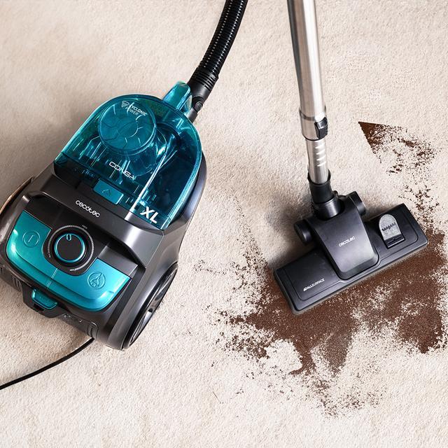 Cecotec Conga Rockstar Cyclonic XL ProAnimal Aspirador De Trineo De 900 W. Ciclónico Sin Bolsas Y Vaciado Higiénico. Máxima Capacidad Del Depósito De Hasta 2 8 L Con Doble Filtro HEPA Y Tubo Telescópico Metálico. Radio De