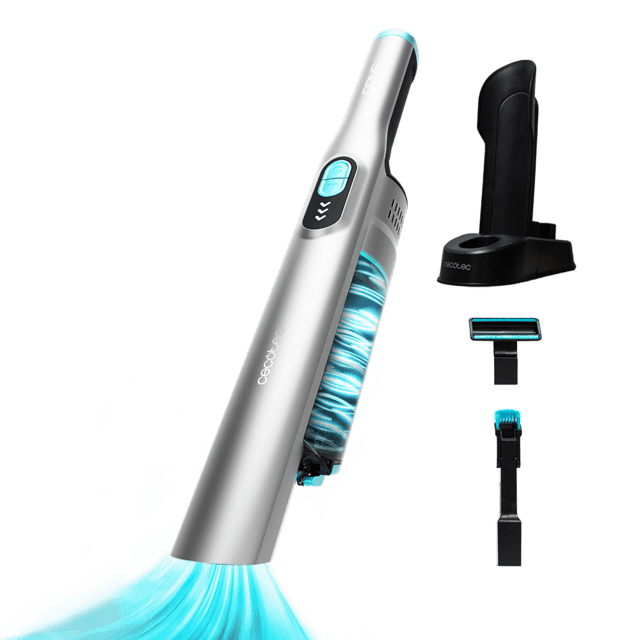 Cecotec Conga Rockstar Micro Essential Aspirador de mano ultraligero con motor Digital Brushless de 90 W y 13 kPa de poder de succión. Autonomía de hasta 40 minutos. Dos modos de potencia. Con accesorio 2en1 accesorio de tapic
