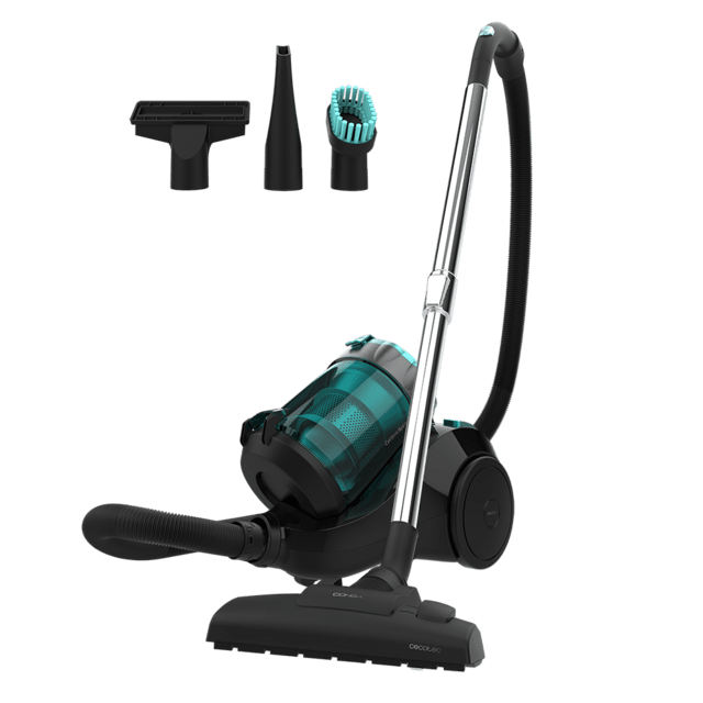 Cecotec Conga Rockstar Multicyclonic Plus Aspirador de trineo de 800 W de potencia. Multiciclónico sin bolsa. Máxima capacidad del depósito de hasta 2 5 L con filtrado de alta eficiencia y tubo telescópico metálico. Incluye