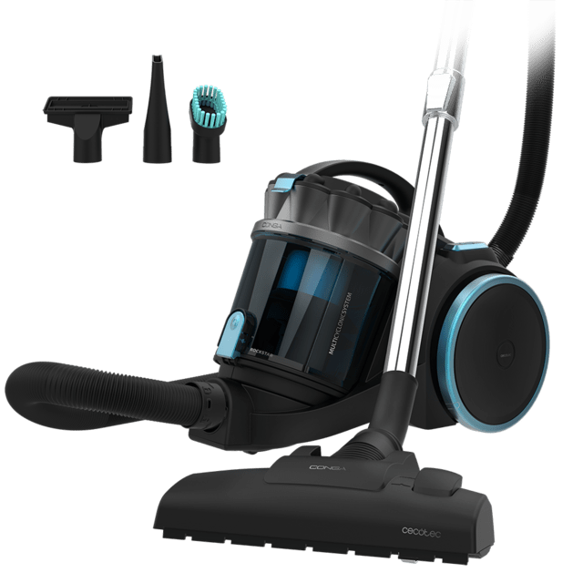 Cecotec Conga Rockstar Multicyclonic XXL Aspirador Sin Bolsa De Trineo De 800 W. Multiciclónico Sin Bolsas. Máxima Capacidad Del Depósito De Hasta 4 L Con Filtrado De Alta Eficiencia Y Tubo Telescópico Metálico. Incluye 3 A