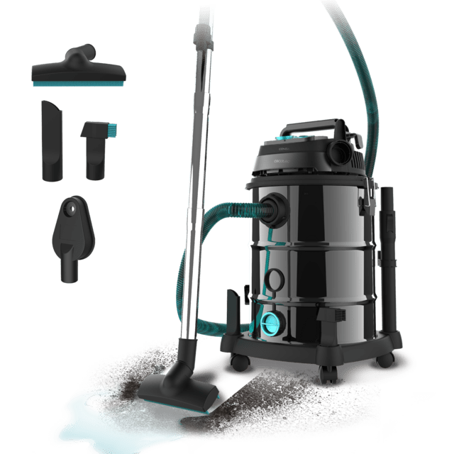 Cecotec Conga Rockstar Wet & Dry Steel Pro Tool Aspirador De Sólidos Y Líquidos De Metal Que Permite Una Mayor Durabilidad Y Resistencia Con Capacidad De 30 L Y 1600 W De Potencia Para Acabados Perfectos. Incluye Enchufe Para