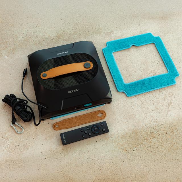 Cecotec Conga Windroid 1390 Double Spray Connected Robot Limpiacristales 3 En 1: Pulveriza Limpia Y Seca. Pulveriza Con Spray En Cada Lateral. 8 Modos De Limpieza. Incluye App Y Mando Para Un Control Total De Movimiento. 4 Mopas
