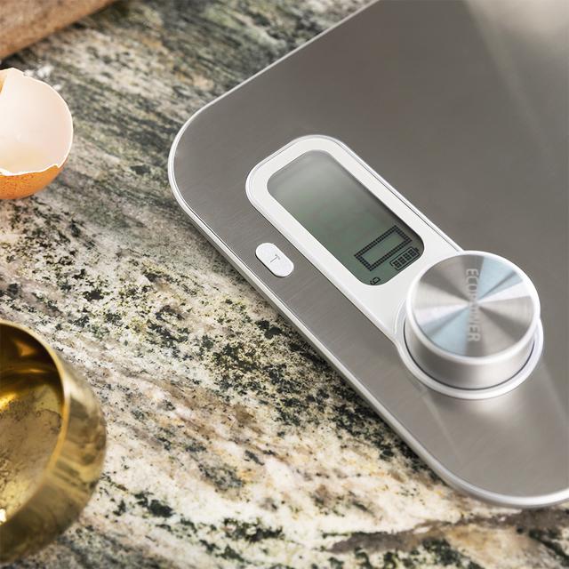 Cecotec Cook Control 10200 EcoPower INOX. Báscula De Cocina Sin Pilas Precisión De 1 Gr Pantalla LCD Función Tara Función Sólidos Y Líquidos Báscula De Cocina