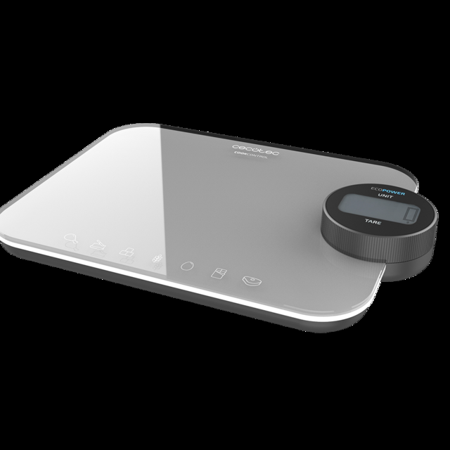 Cecotec Cook Control 10300 EcoPower Nutrition. Báscula De Cocina Sin Pilas Precisión Desde 1 Gr Pantalla LCD Función Tara Función Sólidos Y Líquidos Báscula De Baño