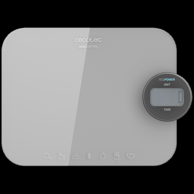 Cecotec Cook Control 10300 EcoPower Nutrition. Báscula De Cocina Sin Pilas Precisión Desde 1 Gr Pantalla LCD Función Tara Función Sólidos Y Líquidos Báscula De Baño