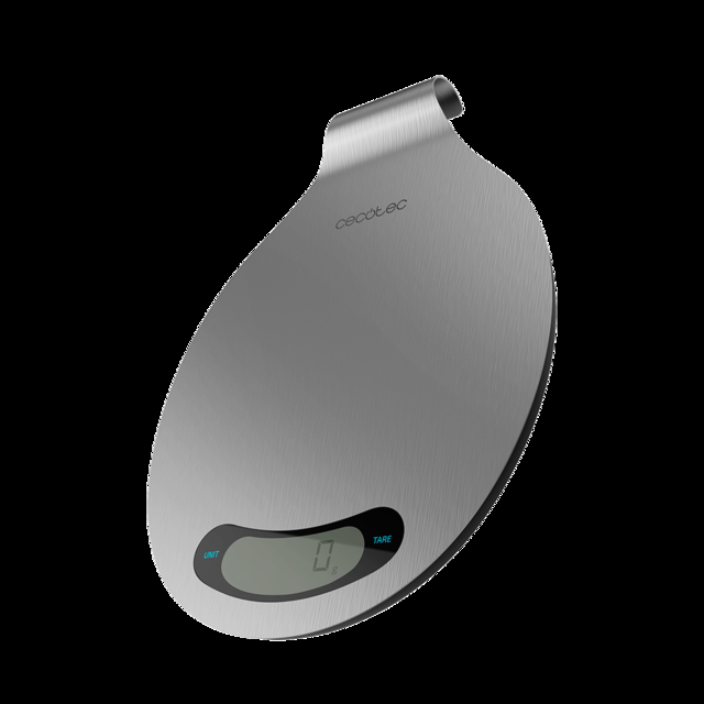 Cecotec Cook Control 10400 Smart Healthy EasyHang. Báscula De Cocina Digital De Acero Inoxidable Capacidad Máxima 8 Kg Precisión 1 G Asa Para Colgar Pantalla LCD Diseño Extraplano Báscula De Cocina