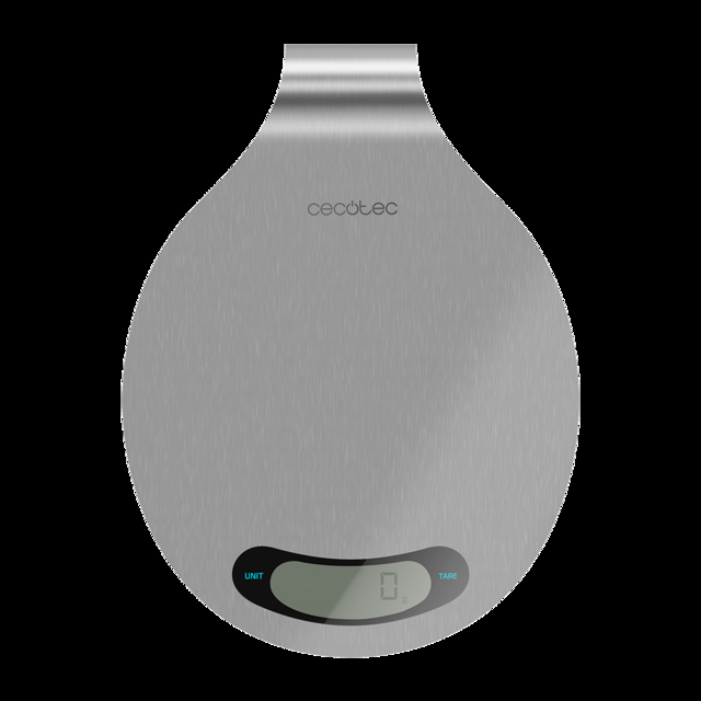 Cecotec Cook Control 10400 Smart Healthy EasyHang. Báscula de cocina Digital de Acero Inoxidable Capacidad máxima 8 kg Precisión 1 g Asa para colgar Pantalla LCD Diseño Extraplano Báscula de cocina