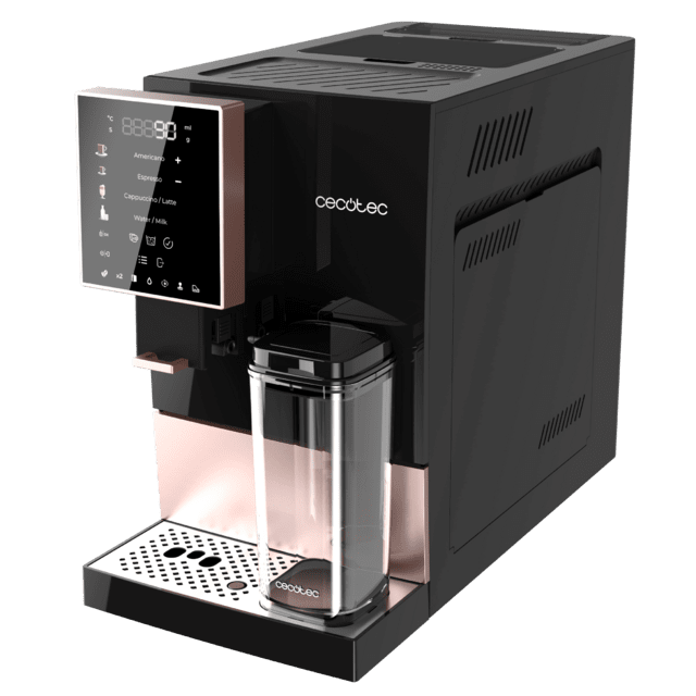 Cecotec Cremmaet Compactccino Black Rose Cafetera Superautomática Compacta Con 19 Bares Tanque De Leche Y Sistema Thermoblock.  Cafetera Superautomática Compacta