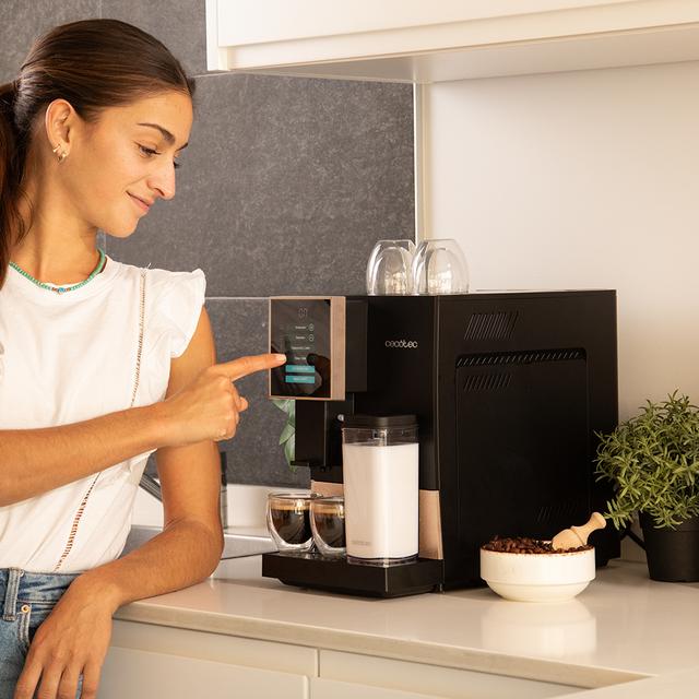 Cecotec Cremmaet Compactccino Black Rose Cafetera Superautomática Compacta Con 19 Bares Tanque De Leche Y Sistema Thermoblock.  Cafetera Superautomática Compacta