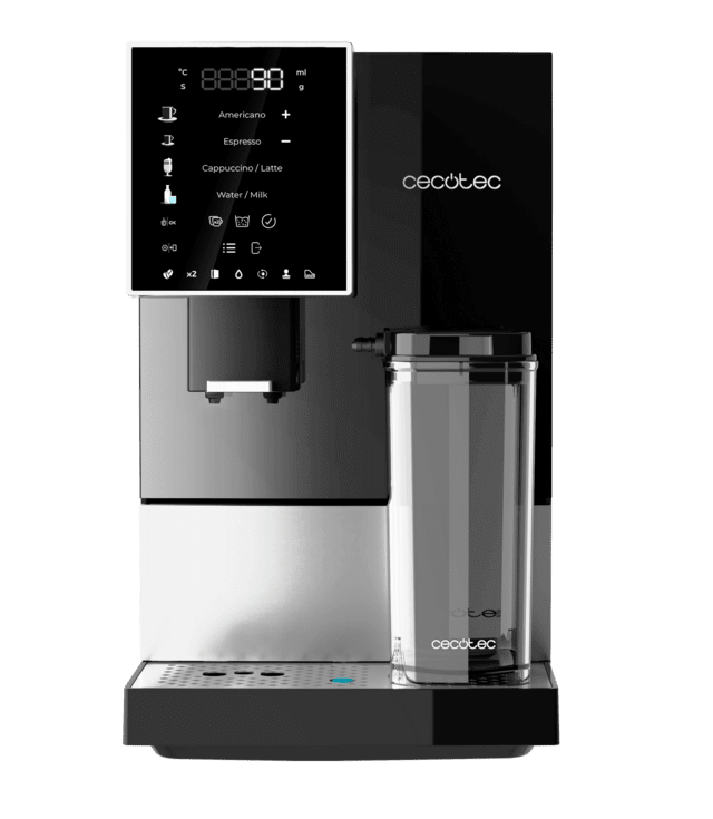 Cecotec Cremmaet Compactccino Black Silver Cafetera Superautomática Compacta Con 19 Bares Tanque De Leche Y Sistema Thermoblock. Cafetera Superautomática