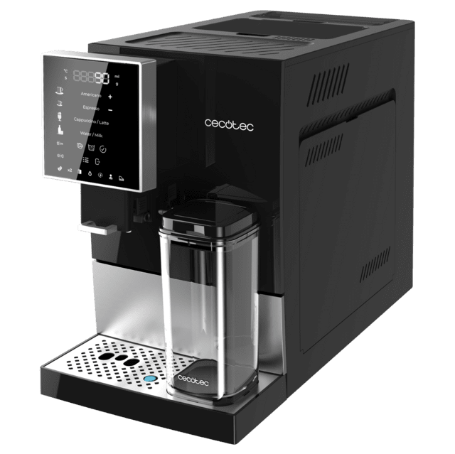 Cecotec Cremmaet Compactccino Black Silver Cafetera Superautomática Compacta Con 19 Bares Tanque De Leche Y Sistema Thermoblock. Cafeteras Superautomáticas
