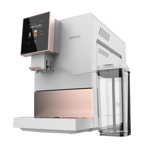 Cecotec Cremmaet Compactccino Connected White Rose Cafetera Superautomática Compacta Con 19 Bares Pantalla TFT Y Wifi Tanque De Leche Y Sistema Thermoblock. Cafetera Superautomática