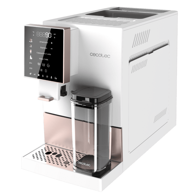 Cecotec Cremmaet Compactccino White Rose Cafetera Superautomática Compacta Con 19 Bares Tanque De Leche Y Sistema Thermoblock. Cafetera Superautomática Compacta
