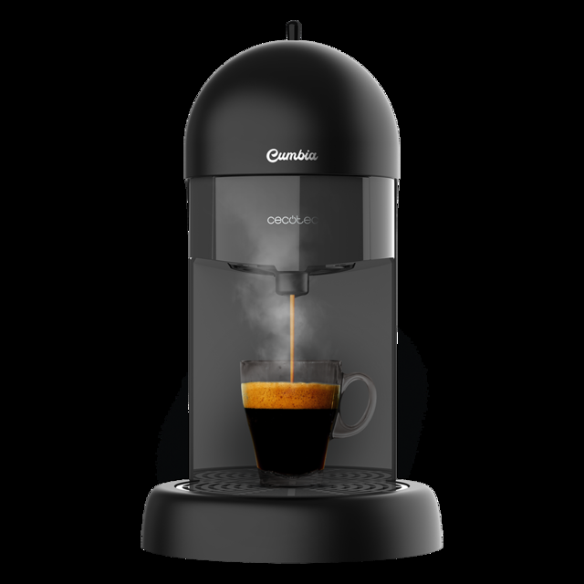 Cecotec Cumbia Capricciosa Black. Cafetera express 19 Bares de presión Apta para café molido y cápsulas monodosis ESE Depósito agua 600 ml Filtro apto lavavajillas Cafetera espresso 19 bares  