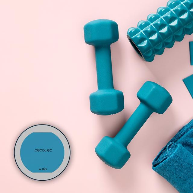 Cecotec Drumfit 500 DoubleNeo Set De 2 Mancuernas De 5 Kg Con Recubrimiento De Neopreno Antideslizante. Medidas 20.5x10.5x10cm Set De 2 Mancuernas 