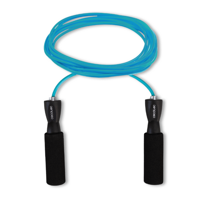Cecotec DrumFit Jump Rope Cuerda Para Saltar Hecha De Material PVC Con Agarres Ergonómicos Antideslizantes. El Sistema Smooth Bearing Garantiza Un Movimiento Silencioso Y Fluido. 295 Cm De Largo