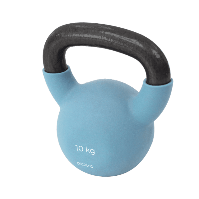 Cecotec Drumfit KettleBell 10000 Neo Pesa rusa con revestimiento de neopreno. 10 Kg. Hierro fundido. Agarre ergonómico. Diseño estético y fácil de limpiar. Pesa rusa de 10kg
