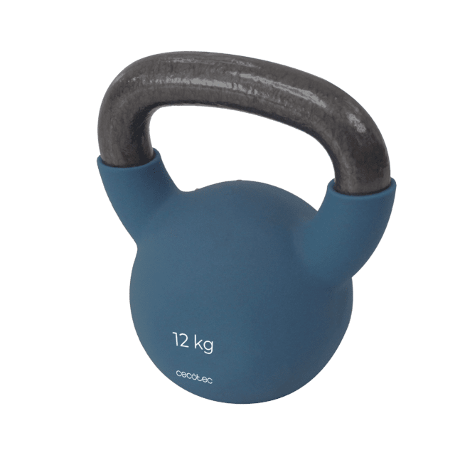 Cecotec Drumfit KettleBell 12000 Neo Pesa rusa con revestimiento de neopreno. 12 Kg. Hierro fundido. Agarre ergonómico. Diseño estético y fácil de limpiar. Pesa rusa de 12kg