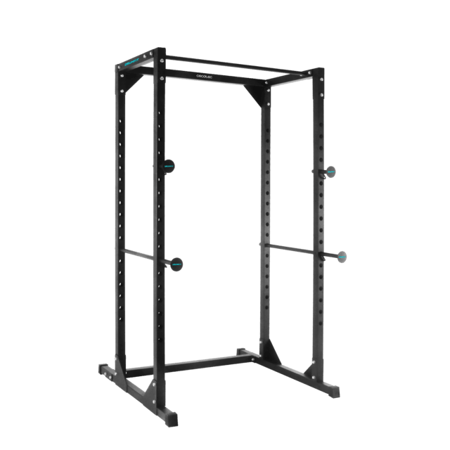 Cecotec Drumfit PowerRack 1000 Power Rack. Jaula de musculación para realizar entrenamientos con cargas altas de forma segura y ejercicios de dominadas. Rack de musculación sentadillas dominadas