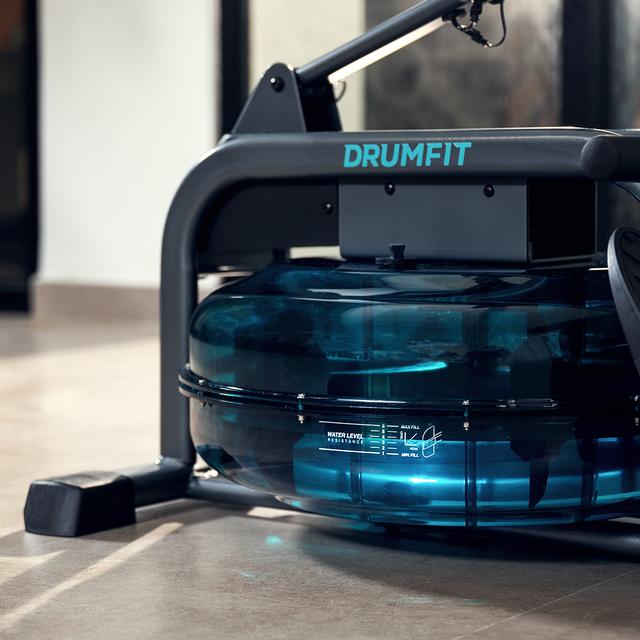 Cecotec Drumfit Rower 10000 Neptuno Máquina De Remo De Resistencia De Agua Con Tanque De 13 Litros De Capacidad. Sillín Ajustable Horizontalmente. Pantalla LCD. Soporte Para Dispositivos. Peso Máximo De 135 Kg Y Altura Máxim