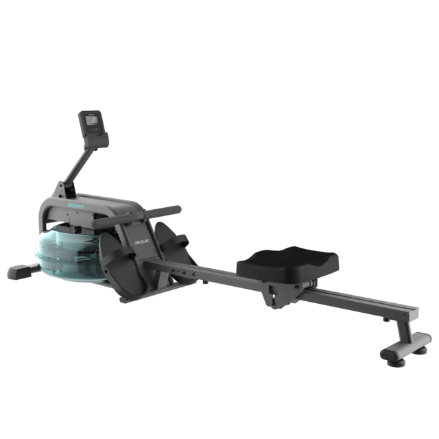 Cecotec Drumfit Rower 10000 Neptuno Máquina De Remo De Resistencia De Agua Con Tanque De 13 Litros De Capacidad. Sillín Ajustable Horizontalmente. Pantalla LCD. Soporte Para Dispositivos. Peso Máximo De 135 Kg Y Altura Máxim