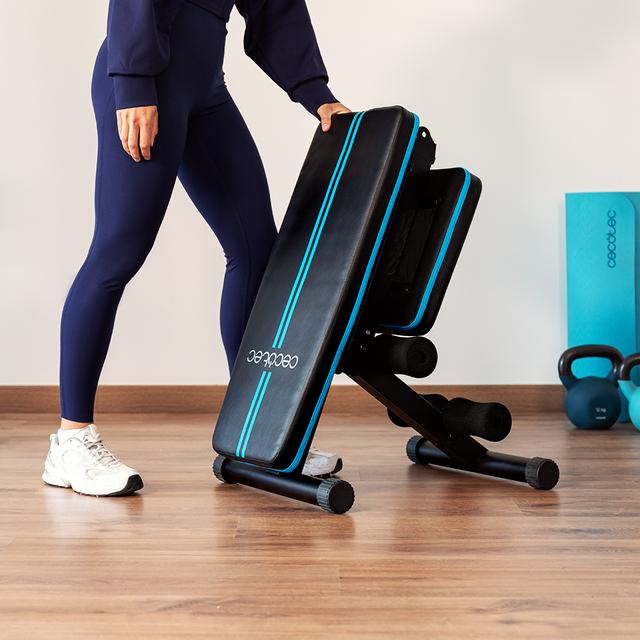 Cecotec Drumfit SetUp 7000 Banco De Musculación Para Pesas Acolchado Plegable Ajustable En 7 Niveles Y Reclinable Hasta 180º. Con Almohadillas Antideslizantes. Entrenamiento Cuerpo Completo.  Banco Musculación Plegable Recli