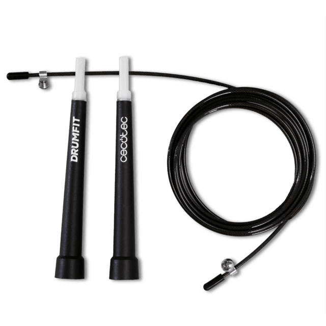Cecotec DrumFit Speed Rope Comba De Velocidad Profesional Hecha De Acero Con Agarres Ergonómicos Para Entrenamientos De Alta Intensidad. Ajustable 300 Cm De Largo Y Con Sistema SmoothBearing 360º. Comba De Velocidad Profesiona