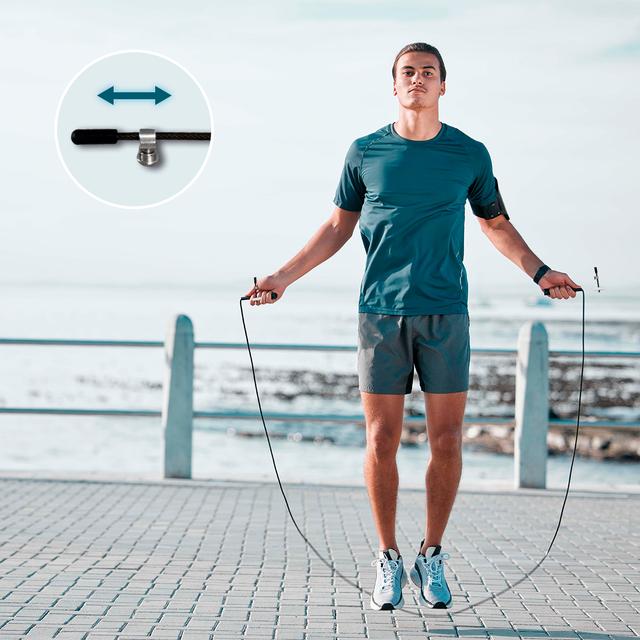 Cecotec DrumFit Speed Rope Comba De Velocidad Profesional Hecha De Acero Con Agarres Ergonómicos Para Entrenamientos De Alta Intensidad. Ajustable 300 Cm De Largo Y Con Sistema SmoothBearing 360º. Comba De Velocidad Profesiona