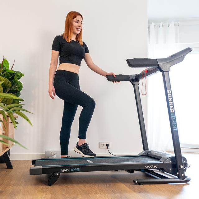 Cecotec DrumFit WayHome 1200 Runner Sprint Cinta De Correr Plegable Con Potencia De 1100 W. De 1 A 12 Km/h. 12 Programas Predefinidos. Panel De Control LED. Superficie De Carrera De 110x40 Cm. Plegable Con Ruedas De Transporte S