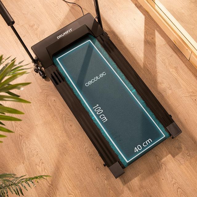 Cecotec Drumfit Wayhome 800 Prometeo Cinta De Andar Plegable Con Potencia De 550W. De 1 A 10 Km/h. 12 Programas Predefinidos. Panel De Control LCD. Superficie De Carrera 100 X 40 Cm. Con Ruedas De Transporte Portabotellas Y Sopo