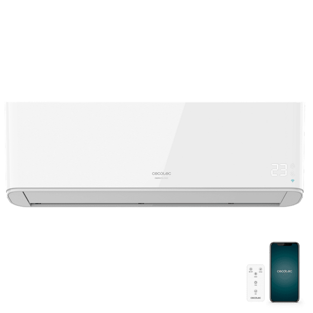 Cecotec Energy Silence 12000 Air Clima Connected Aire acondicionado split. 12000 BTU bomba de calor pantalla LED mando a distancia 5 modos temporizador 24h 62db clasificación energética A++ Aire acondicionado split