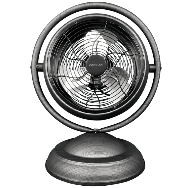 Cecotec EnergySilence 1000 RetroDesk Wood Ventilador De Sobremesa De Diseño Con Madera De 10" Con 20 W Y 3 Aspas. Ventilador De Sobremesa