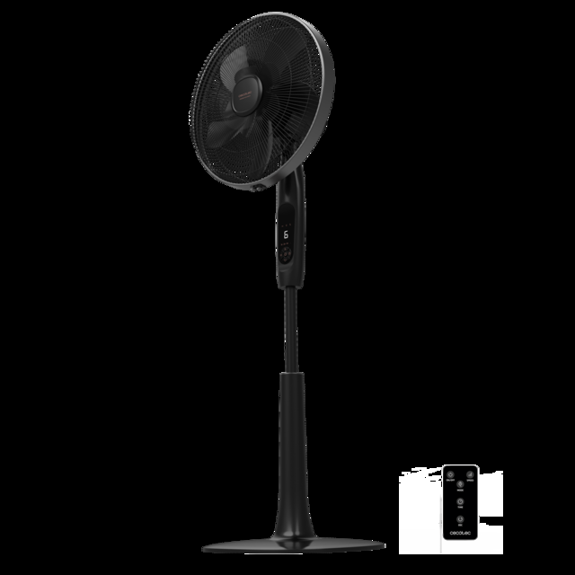 Cecotec EnergySilence 1020 ExtremeConnected. Ventilador de Pie con Mando a Distancia y Temporizador 60 W 10 Aspas 6 Velocidades Motor de Cobre Altura ajustable 115 o 135 cm Negro Ventilador de pie