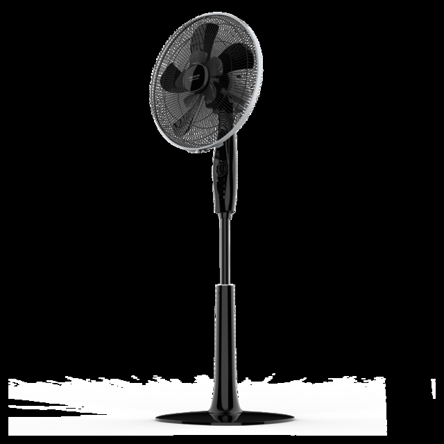 Cecotec EnergySilence 1020 ExtremeFlow. Ventilador de Pie con Temporizador 60 W 10 aspas Potente Oscilante Silencioso 3 velocidades Regulable Motor de Cobre Negro Ventilador de pie