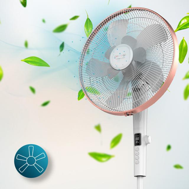 Cecotec EnergySilence 1030 SmartExtreme. Ventilador De Pie Con Mando A Distancia Y Temporizador 28 W 10 Aspas 40cm De Diámetro Oscilante 24 Velocidades Ajustable 115-135cm Motor DC Blanco Ventilador De Pie
