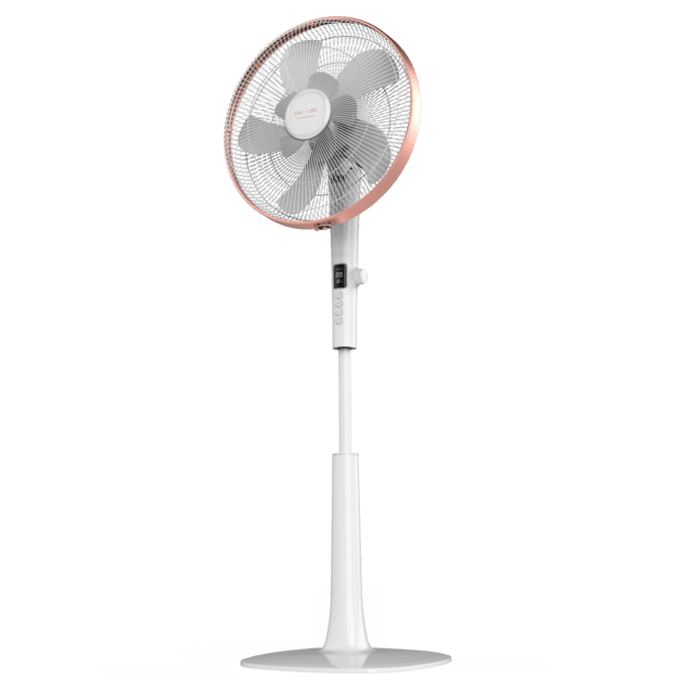 Cecotec EnergySilence 1030 SmartExtreme. Ventilador de Pie con Mando a Distancia y Temporizador 28 W 10 Aspas 40cm de Diámetro Oscilante 24 Velocidades Ajustable 115-135cm Motor DC Blanco Ventilador de pie