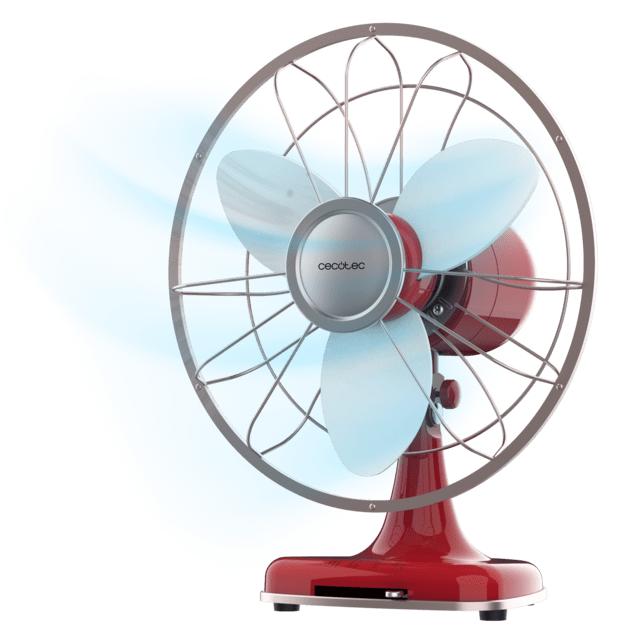Cecotec EnergySilence 1090 RetroDesk Design Ventilador de sobremesa retro con 40 W y 12 pulgadas 3 aspas 3 velocidades oscilación e inclinación ajustable. Ventilador de sobremesa retro 